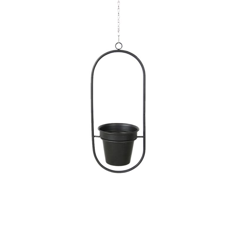 Metal nordisk stil plantebøjle kædehængende kurv blomsterpotte planteholder hjem have altan hængende blomsterpotte: 03