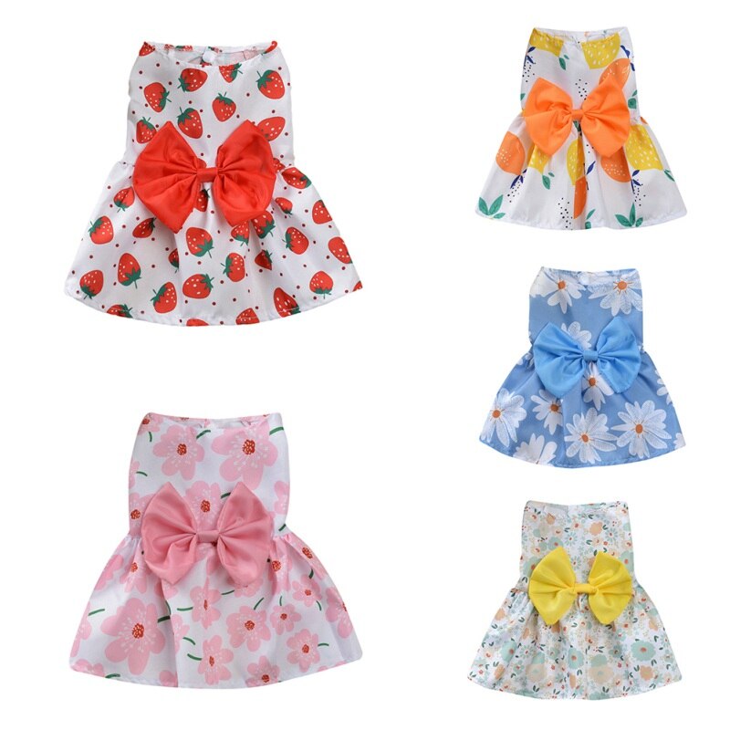 Dog Dress Summer Dog Clothes for Small Dogs Floral Princess Dress Chihuahua Wedding Dresses Cats Puppy Clothes For Dogs