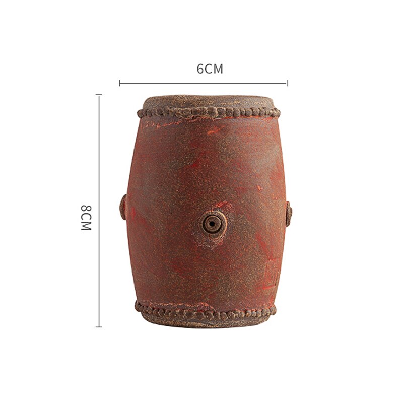 Tambour rouge vieux couvercle en céramique de pierre avec couvercle de Pot de sable violet avec ornements d&#39;animaux de thé Boutique peut soulever le tapis de thé: Cover holder A