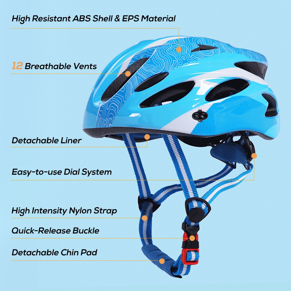 Adjustable Kid Helmet Outdoor Sports Protective Helmet Skateboard Helmet Impact Resistance Ventilation Helmet for 2-12 Years