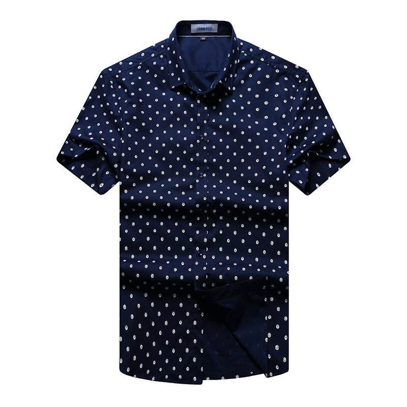 Smart Casual Elegante Plain Homens Coube a Camisa Moda Polka Dot Vestido de Camisa Turn-down Collar Camisa de Manga Curta de Verão masculina: 215