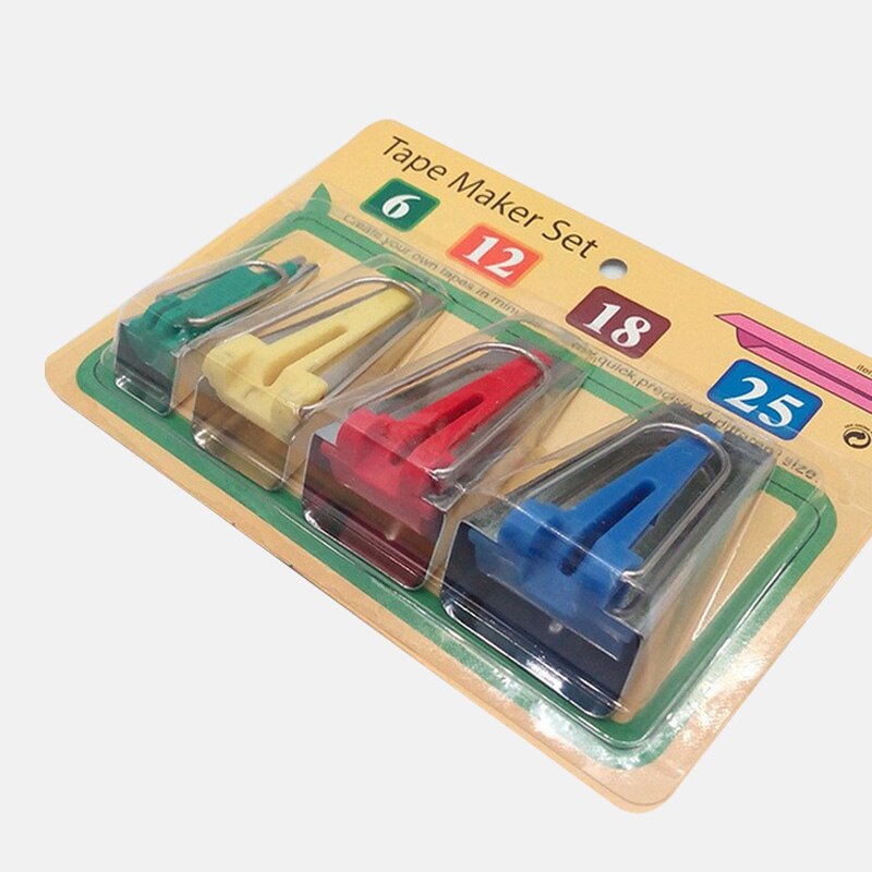 Ziehen Zylinder Band trimmen Kontrolle Voreingenommenheit Band Hersteller DIY handwerk Dekor Beader Hand Werkzeuge Gürtel Hersteller Paket Rand NäHenne Zubehör: 4Stck