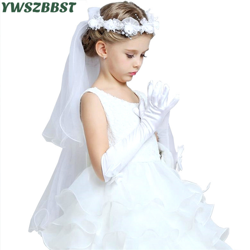 Princess Girls Gloves Satin Long Gloves Children&#39;s Day Party Prom Dance Gloves with Bowknot Children Dress Accessories