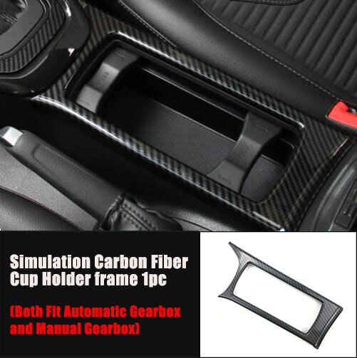 Car Accessories Gearbox Water Cup Holder Panel Trim Interior Decoration Frame sticker For Ford Focus 3 mk3: Carbon Cup Holder