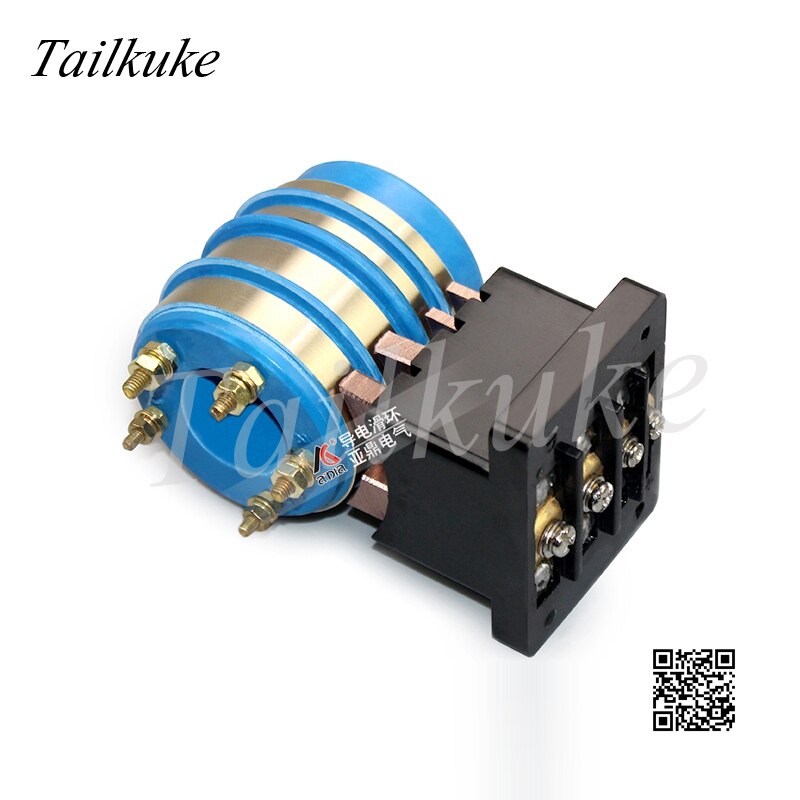 2-4 Kanaal Collector Ring Copper Koolborstelhouder Combinatie Multilayer Slip Ring Kussen Verpakking Machine Accessoires