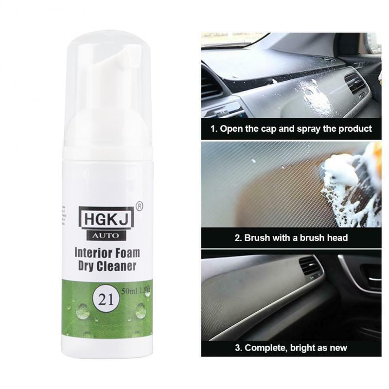 50ml Auto Leather Foam Dry Cleaner Interior Dry Cleaning Agent Interior Cleaning Retreading Agent Auto Car Accessories