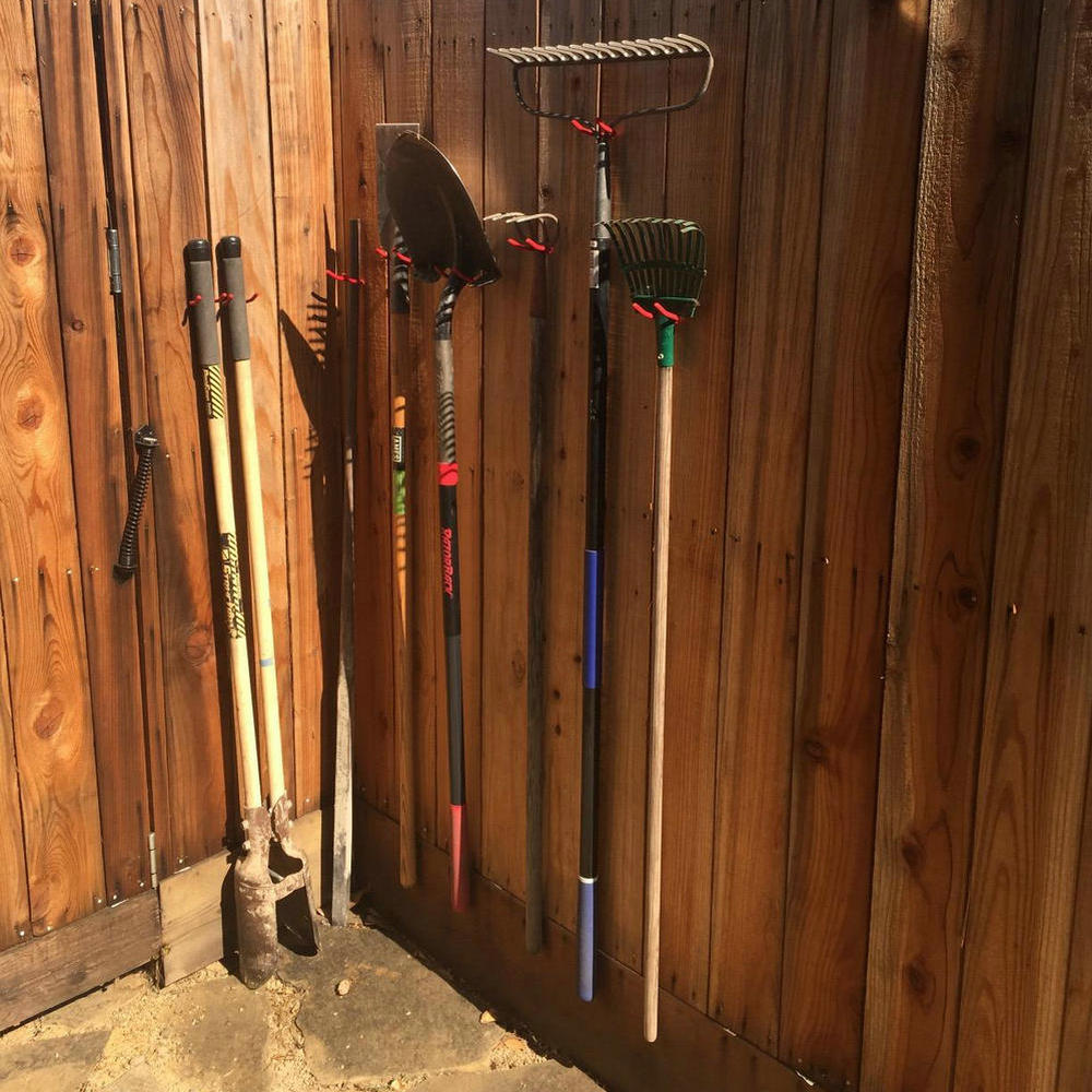 Heavy Duty Metal Hook Garage Organizer Wall Mount For Garage Storage Hang Shovels Rakes Brooms Garden Tools