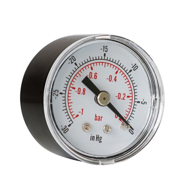 Vacuum Gauge for Air Fuel Oil or Water 40mm 0/30"Hg & 0/-1 Bar 1/8" BSPT Back
