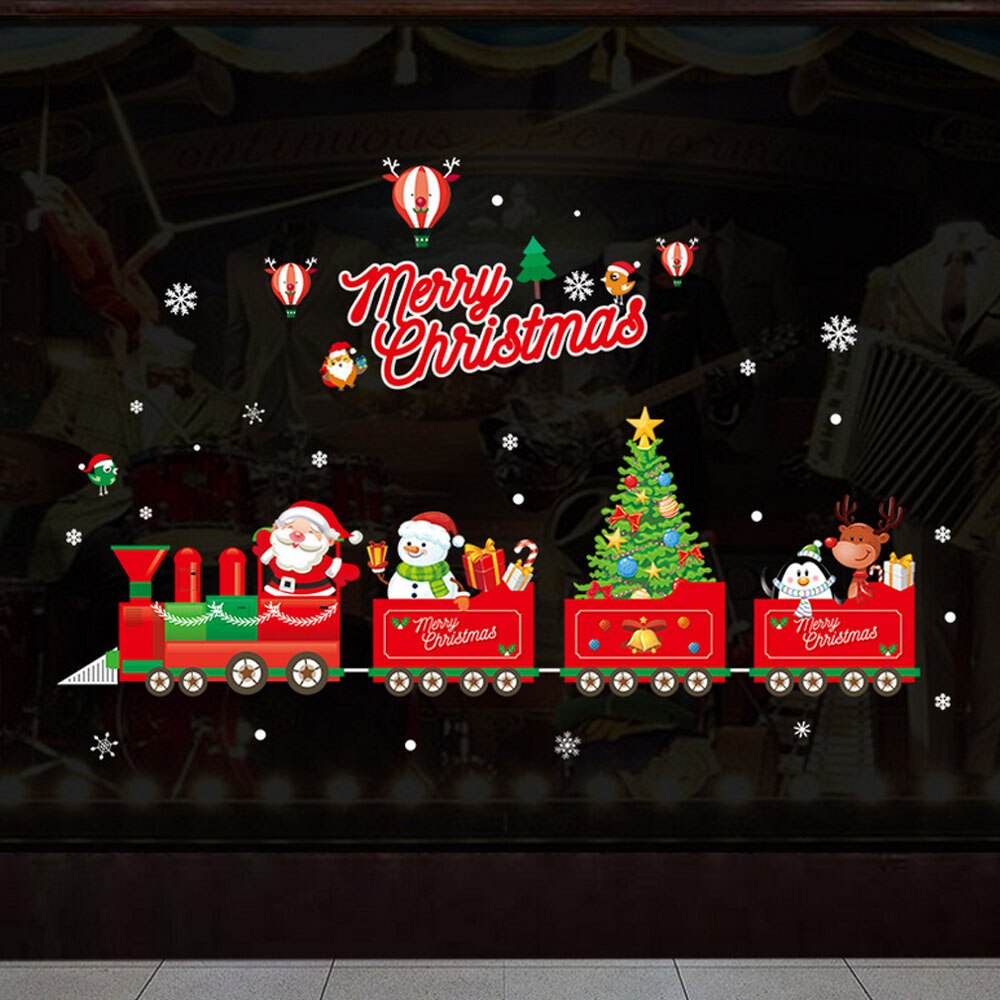 Decoración navideña de Santa Claus para pared, ventana, puerta de cristal, Sickers para casa, Bar, Hotel, cafetería, tienda, Navidad, Kerst: Style 1