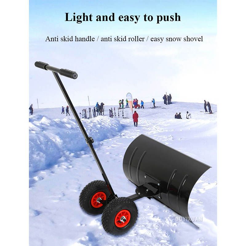 Wheeled Hand Push Snow Removal Shovel Large Snow Removal Tool Vehicle Snow Removal Artifact Snow Removal Machine with Wheels