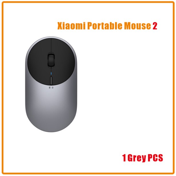 Originele Xiaomi Mi Draagbare Muis 2 4-DPI 4000 2400 1800 1200 Bluetooth RF2.4 Aluminium Metal Abs Windows 10 Android Mac: Grey 1 PCS