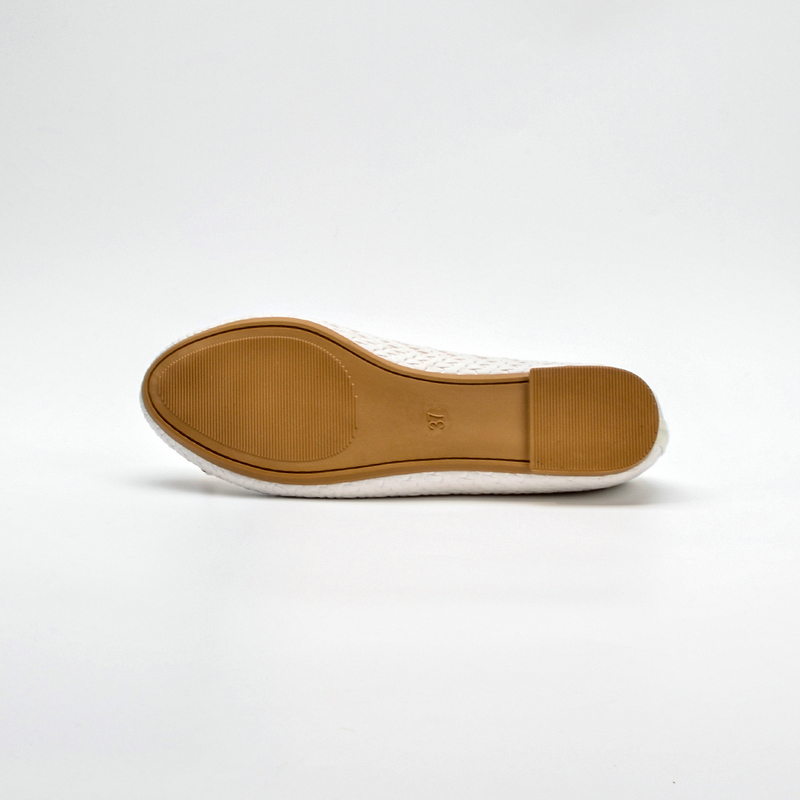 Casual Dagelijkse Vrouwen Comfortabele Zool Vrouwen Wit Faux Lederen Elastische Strik Slip-On Platte Balletschoenen