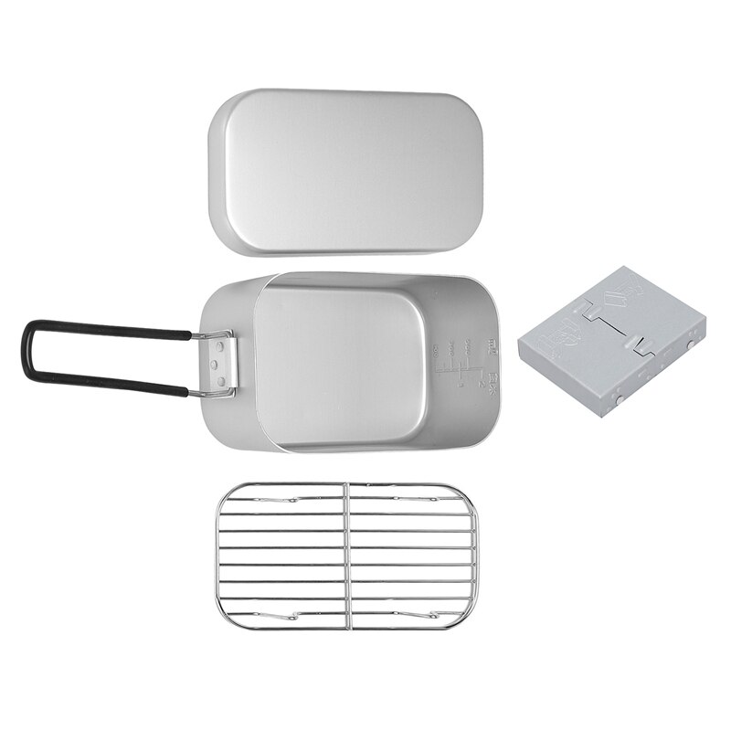 Aluminum Rice Cooker Portable Rice Cooker Outdoor Lunch Box With Steaming Rack And Folding Stove For Cooking Steaming: Default Title