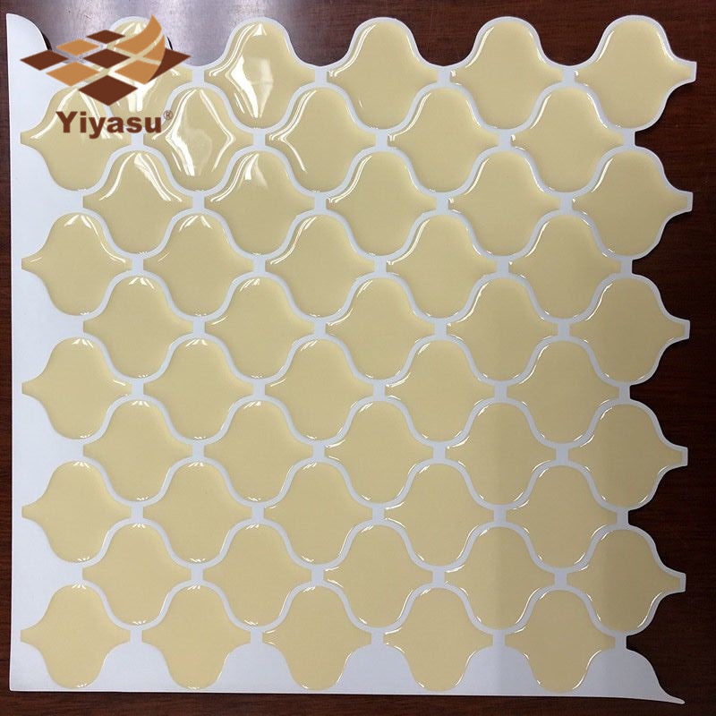 Yellow Arabesque Moroccan Tile Self Adhesive Backsplash 3D Mosaic Tile Wall Sticker Vinyl Bathroom Kitchen Home Decor DIY