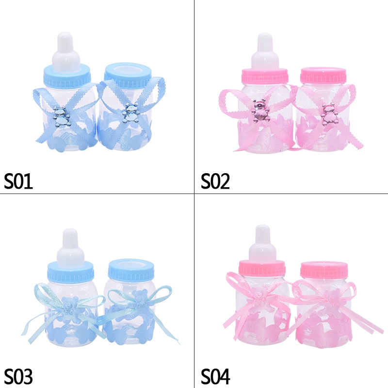 12 st mini nappflaskor flicka pojke baby shower favor boxar paket dop dop fest tillbehör choklad godispåsar