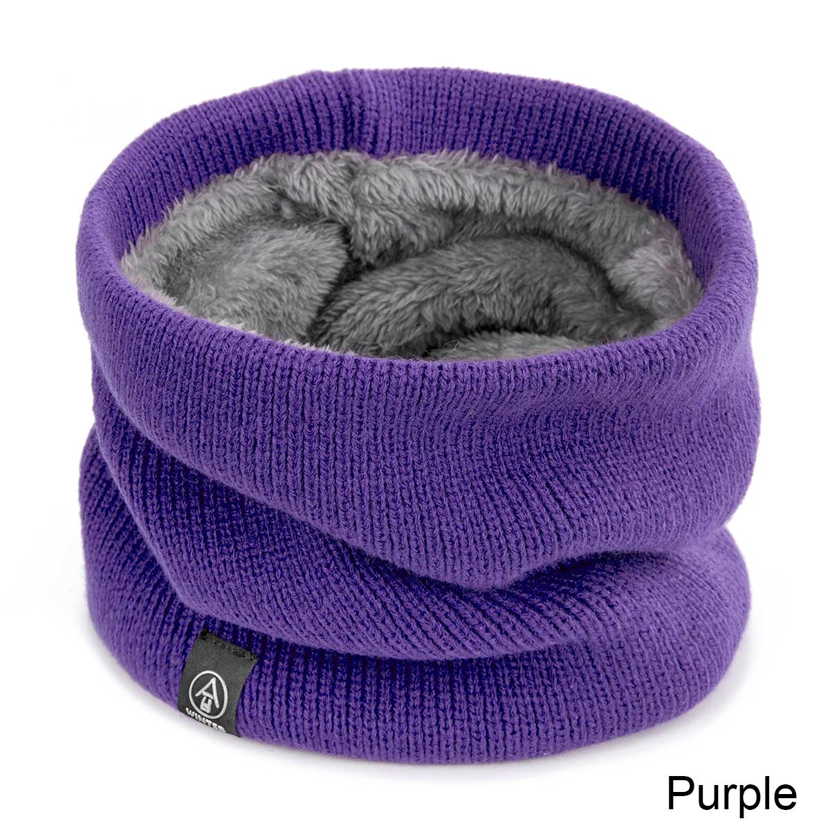 Mltbb Casual Vrouwen Winter Sjaal Gebreide Ring Sjaals Voor Mannen Effen Kleur Dikke Warme Sjaal Unisex Mode Halsdoek kids: Purple