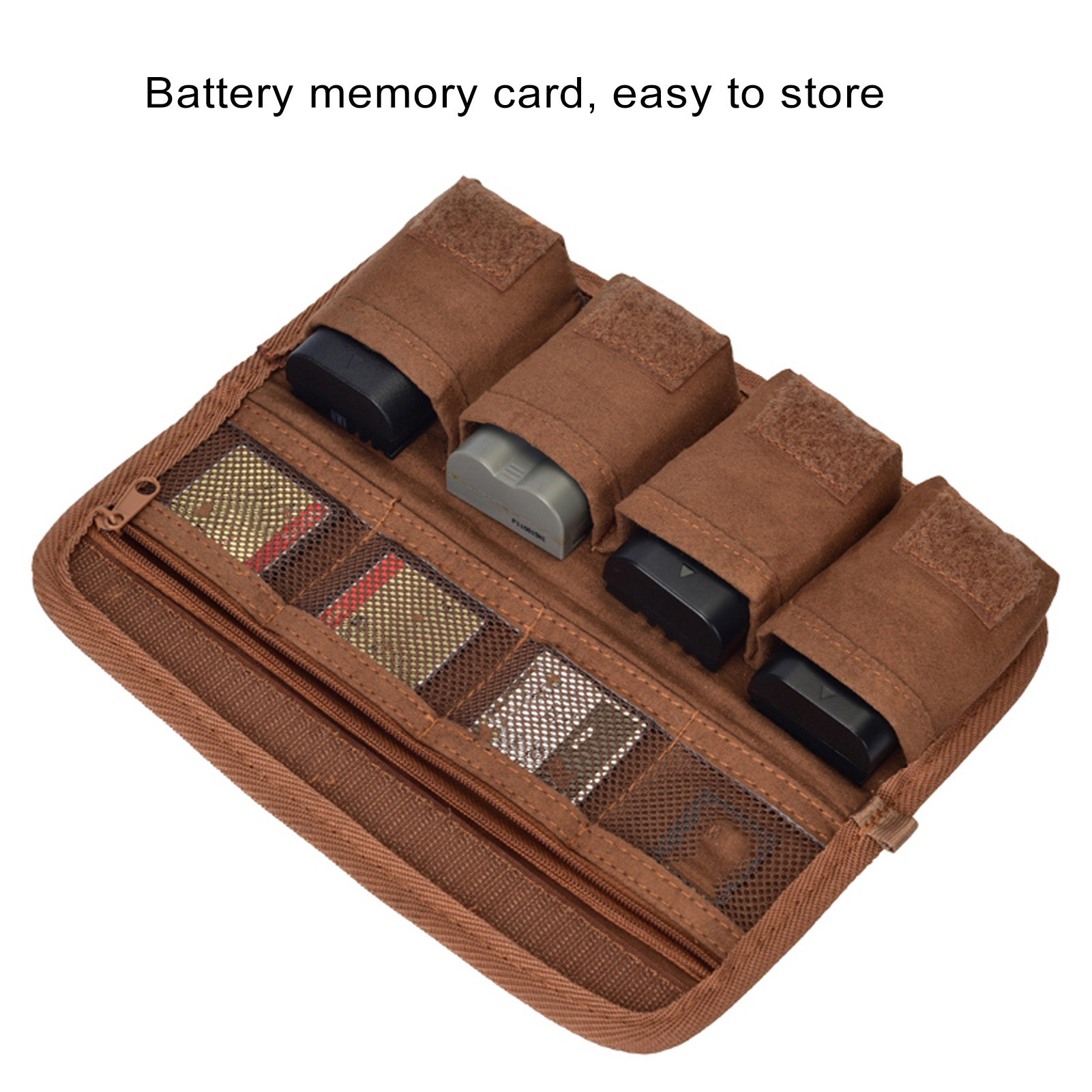 Camera Battery Bag Retro Prevent Scratch Camera Battery Pouch Large Capacity PU Leather Lightweight Protective for Memory Card
