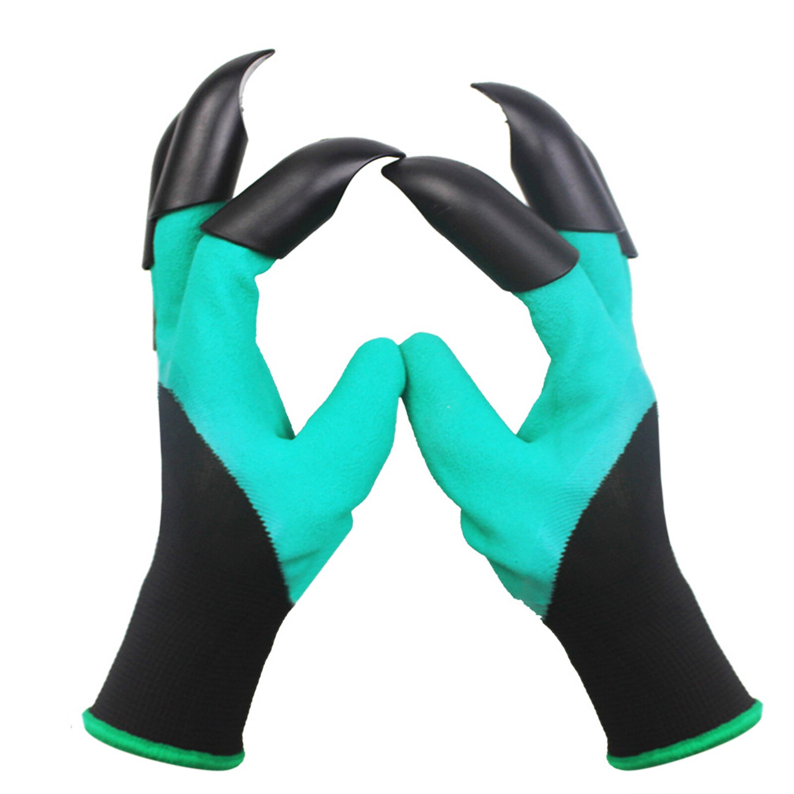 Garden Gloves With 4/8 ABS Plastic Hand Claw Garden Rubber Gloves For Gardening Digging Planting Durable Waterproof Work Glove: B