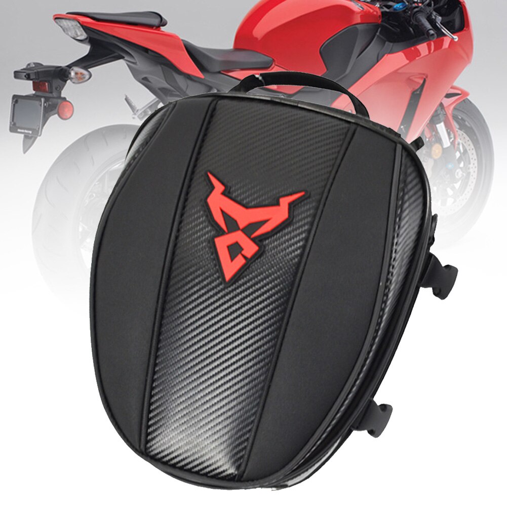 Verstelbare rugtas voor motorfiets, tas voor achterop, draagbaar, bevestigbaar, reflecterende strip, grote capaciteit, rits, slijtvast, reistas