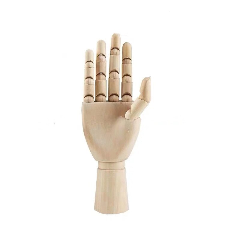 Wooden Hand Drawing Sketch Mannequin Model Wooden Mannequin Hand Movable Limbs Human Artist Model Office Desktop Ornaments: 18cm right hand