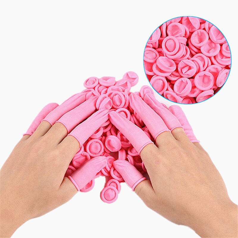 50PCS Disposable Pink Latex Rubber Finger Cots Anti-static Fingertips Protector Gloves For Food Cooking Accessories