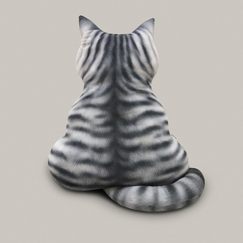 Strip Cat Shape Plush Cushions Pillow Back Shadow Comfortable Cushion Cat Shape Filled Animal Cushion Kids Cute Pillow Toys: Fishbone / 51cm