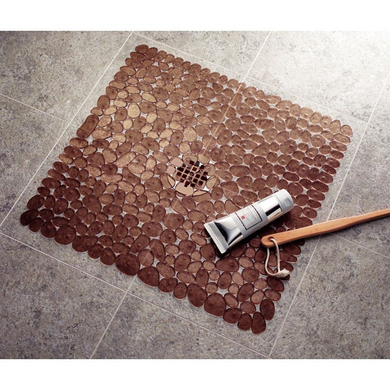 Moderne Stijl Pvc Geplaveide Vierkante Pebble Badkamer Antislip Mat Steen Badkamer Mat Badkamer Douche Badmat Drainage gat