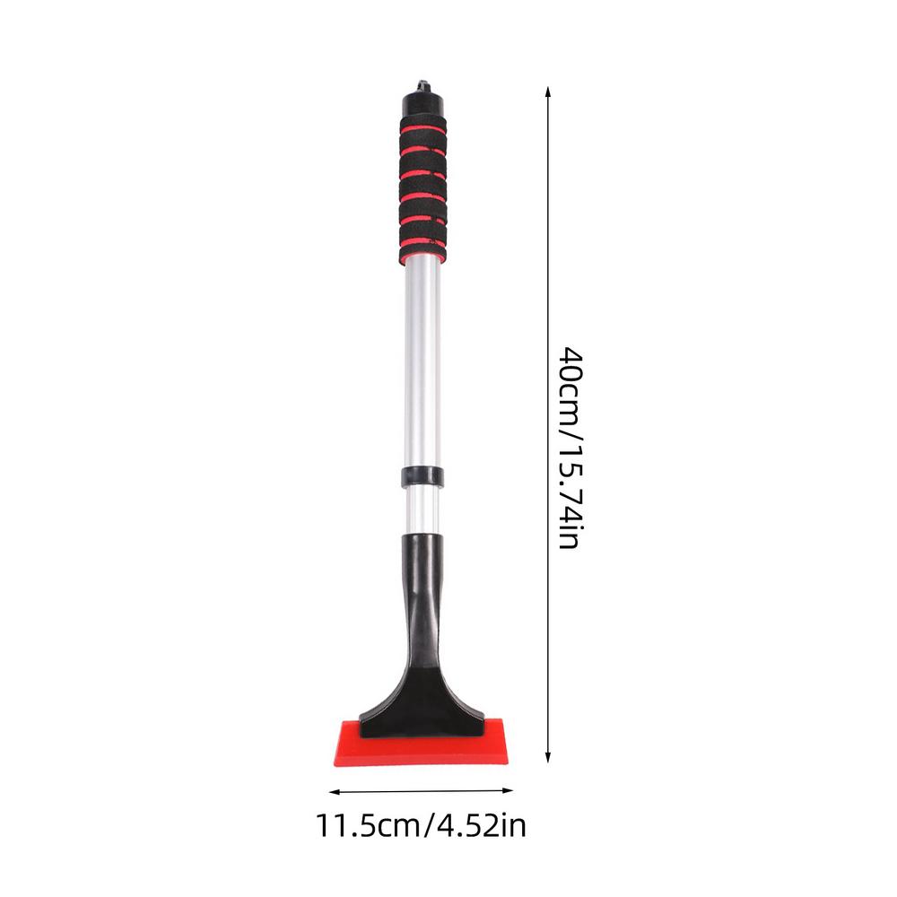 Ausziehbare Aluminium-Eiskratzer, Schneebürste für die Windschutzscheibe des Autos, teleskopisch, extra lange Schneeschaufel, Winter-Eiskratzer, Frostentfernung: RED