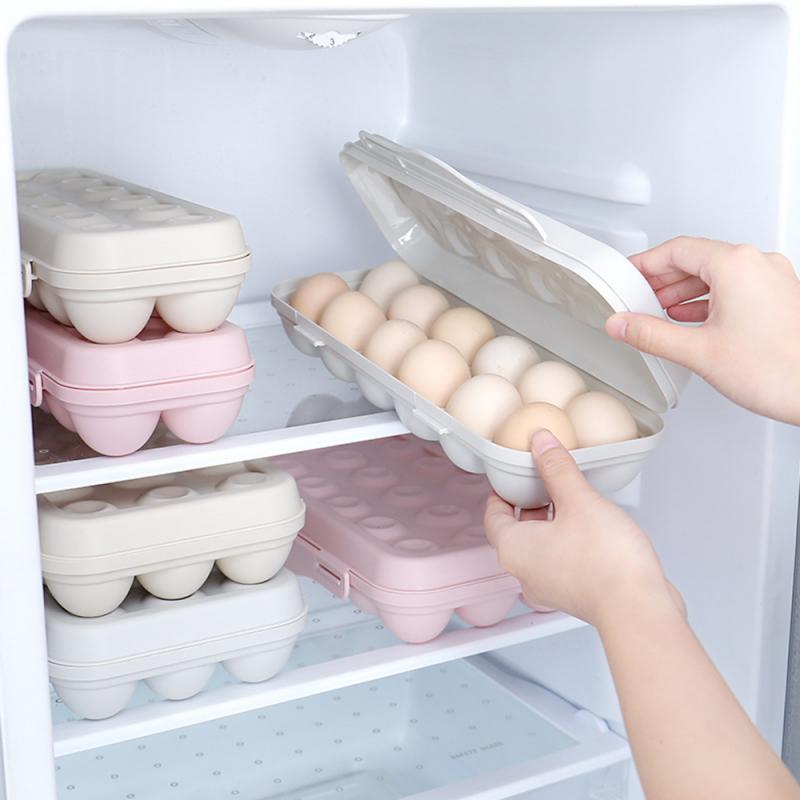 Porte-oeuf en plastique PP 18 grilles | Boîte de rangement d'œufs, bac à légumes de réfrigérateur, conteneur de rangement des œufs, porte-plateau en plastique