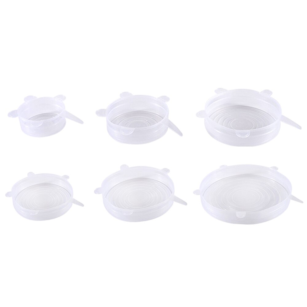 6 Stks/set Siliconen Deksels Duurzaam Herbruikbare Voedsel Opslaan Cover Hittebestendige Past Alle Maten En Vormen Van Containers Voor Keuken gereedschap: 02