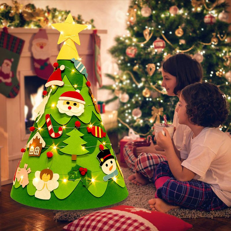 Barn gjør-det-selv filt juletre julepynt til hjemmet navidad år julepynt julenissen juletre