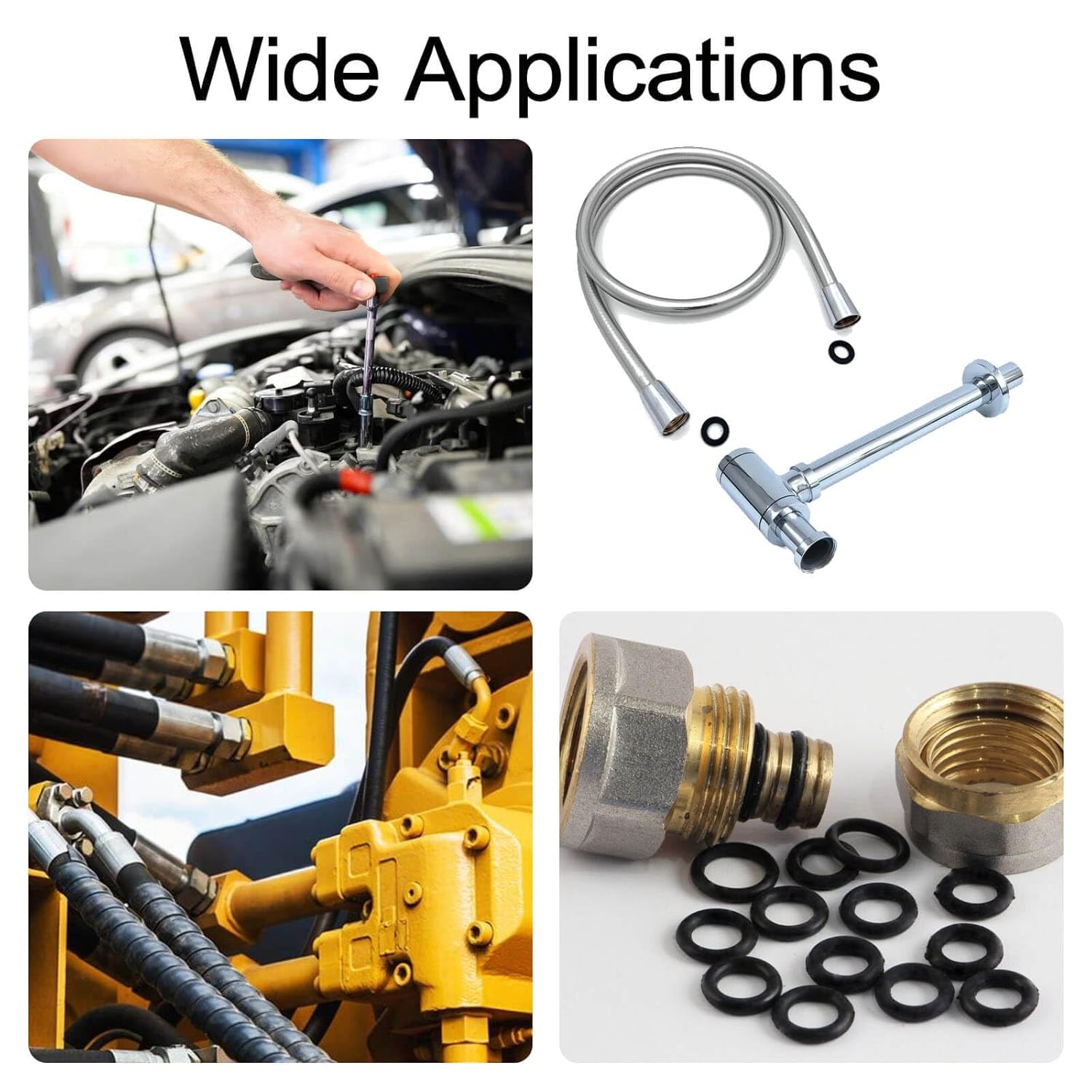 Juego de juntas de sellado de junta tórica redonda de caucho de nitrilo, juntas de arandela elásticas resistentes al aceite, sellos para grifo, herramienta de Hardware de reparación de plomería