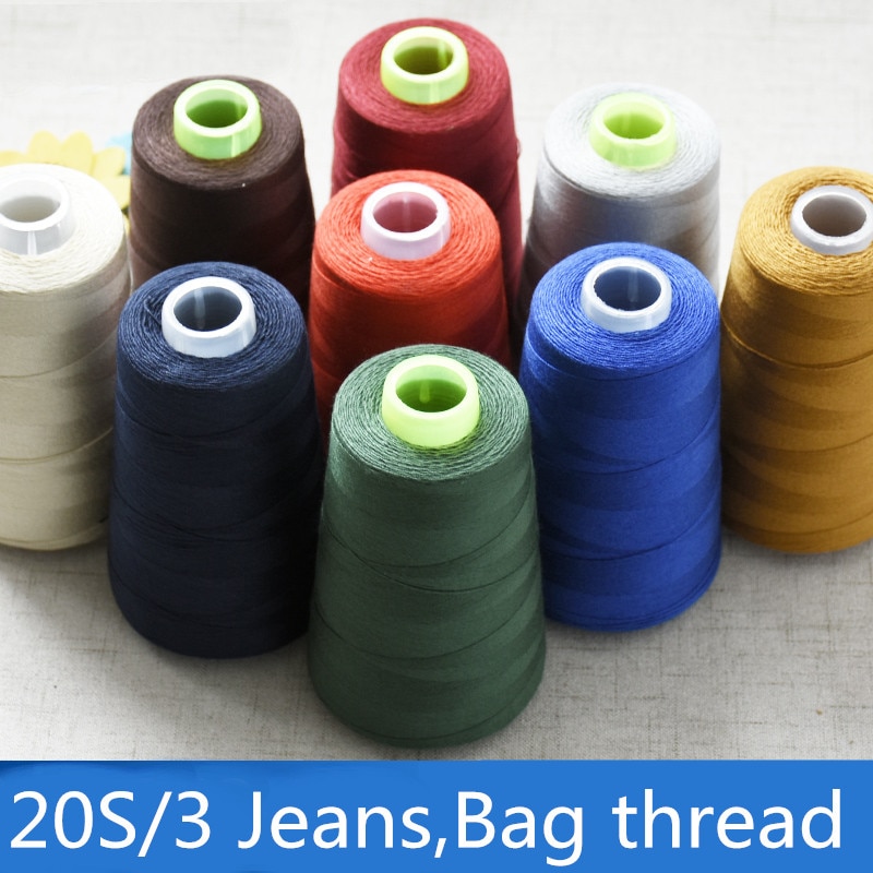 Fil Polyester 203 épais 3 plis, pour sacs faits à la main, toile, jeans, tissu Oxford, couture à la main