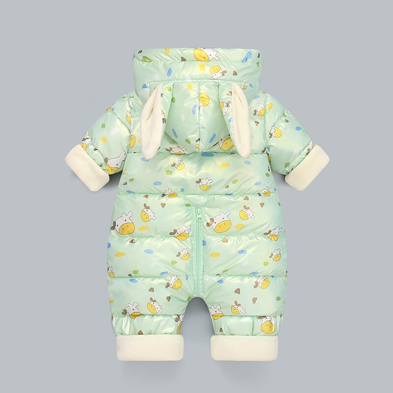 Pelele cálido para bebé, ropa gruesa de algodón con capucha, mono de dibujos animados para niño y niña de 0 a 24 meses, otoño e invierno, novedad de