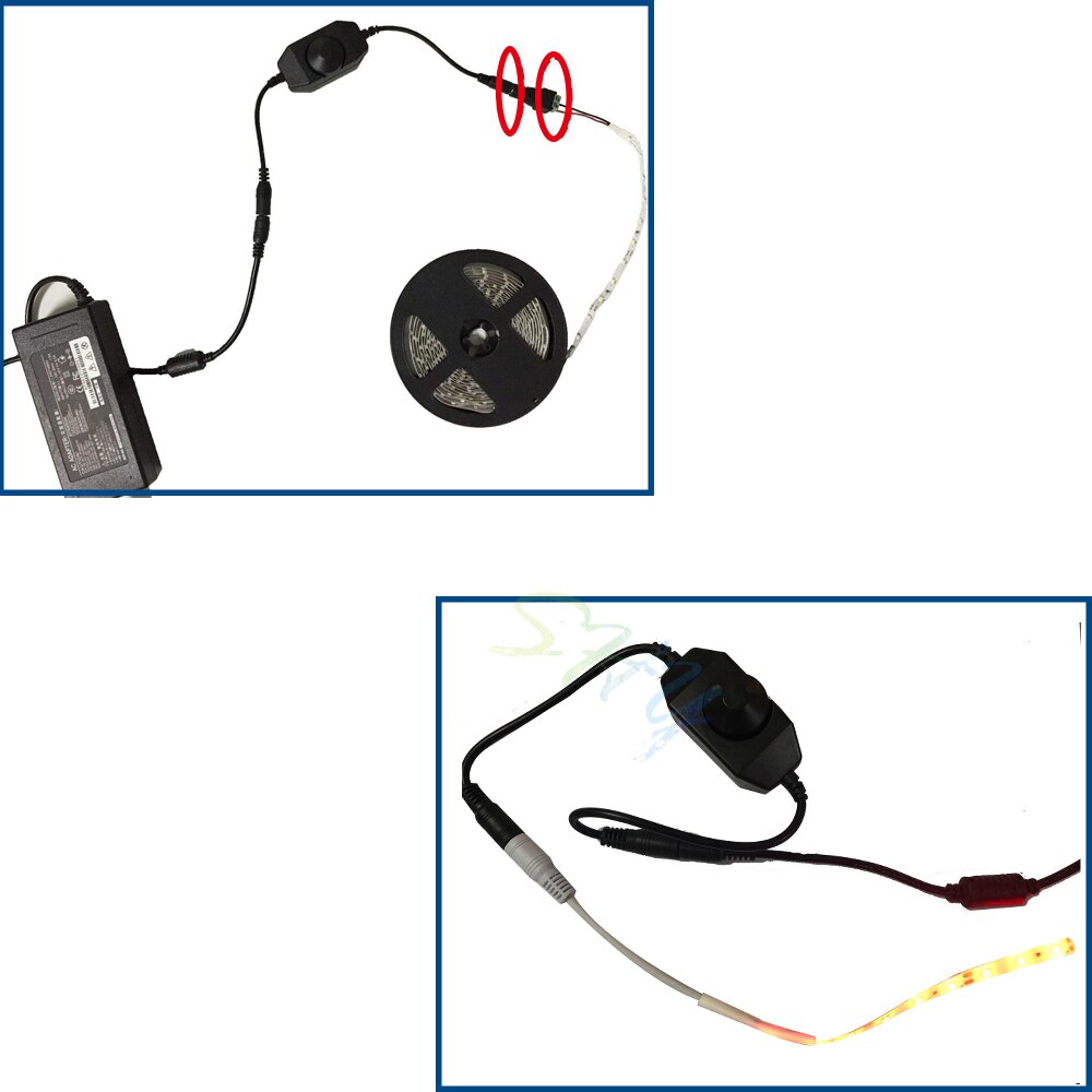 DC 12V-24V 6A LED Strip Dimmer Switch PWM Dimmer Controller DC Jack Adapter Connector LED Connector LED Controller for RGB