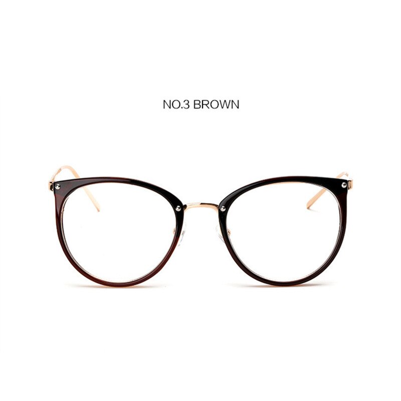 Women Men Optical Glasses Frame Round Oversized Eyeglasses Frames Metal Spectacles Clear Lenses Glasses: BR
