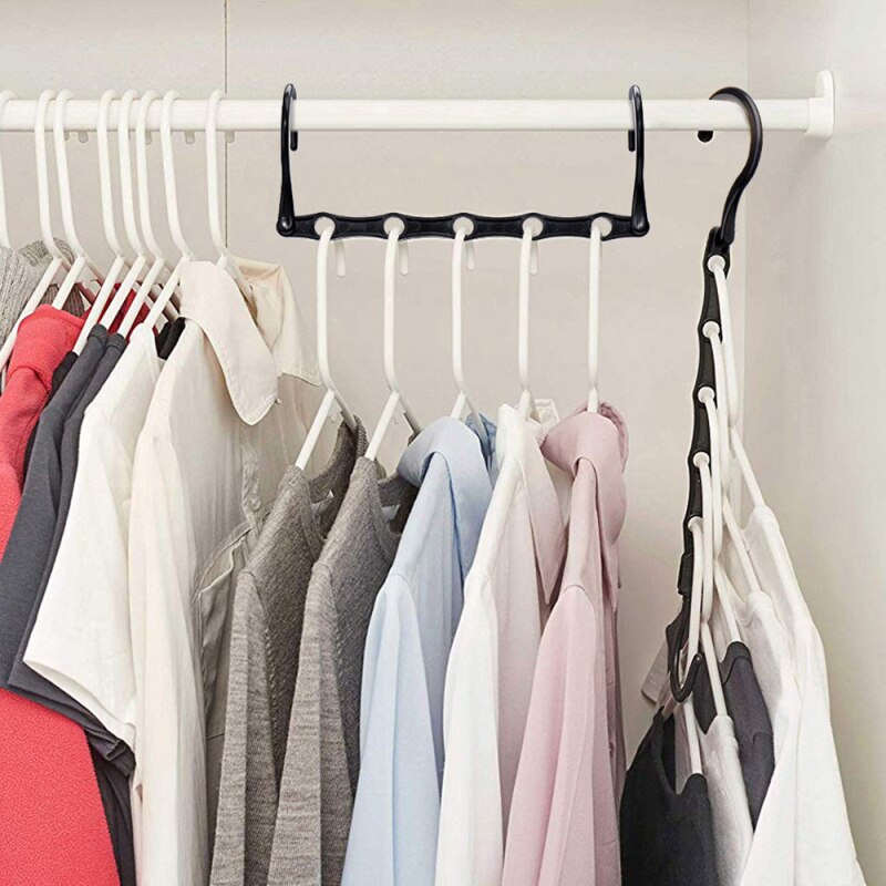 5-hole Clothes Hanger Organizer Space Saving Hanger Multi-function Folding Hangers Drying Racks Scarf Clothes Storage Household
