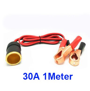 Jtron car cigarette lighter socket 12v Extension cord battery Crocodile clip 20A 30A for car Inflation pump: 1M30A
