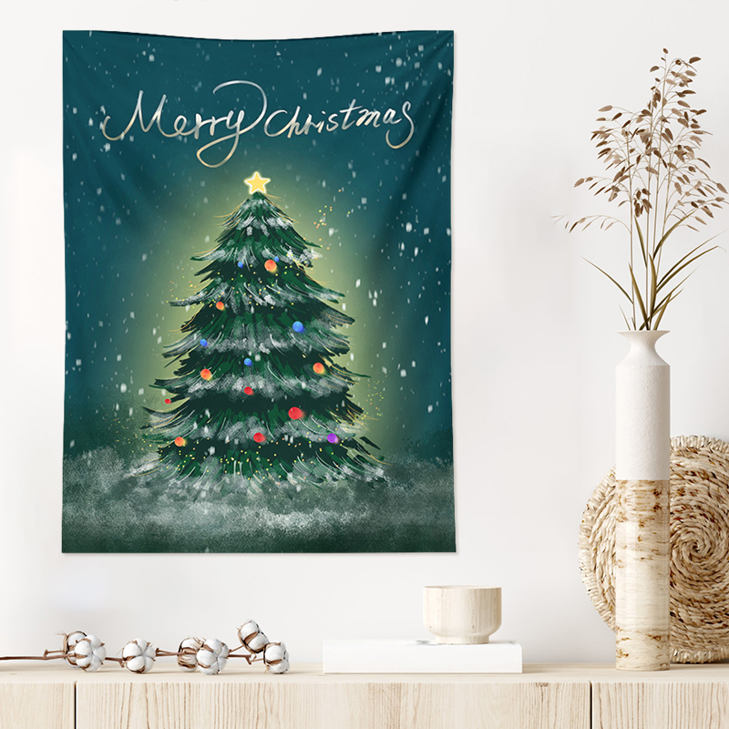 Christmas Decorative Hanging Tapestry Room Backdrop Photo Props Wall Tapestry Xmas Year Hanging Cloth
