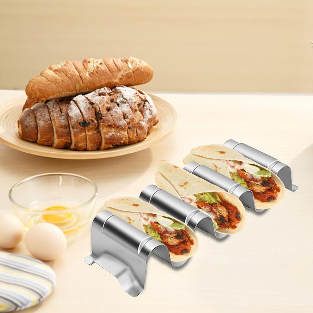 Taco Holder Stands Restaurant Stainless Steel Pancake Rack Taco Holder Pizza Display Stand Spring Roll Food Rack Kitchen Tools