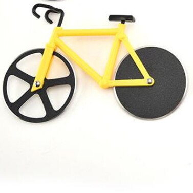 Bicycle Pizza Cutter Wheel Stainless Steel Plastic Bicycle Roller Pizza Cutter Slicer Kitchen Gadget Pizza Cutter Pizza Chopper: Yellow (A style)