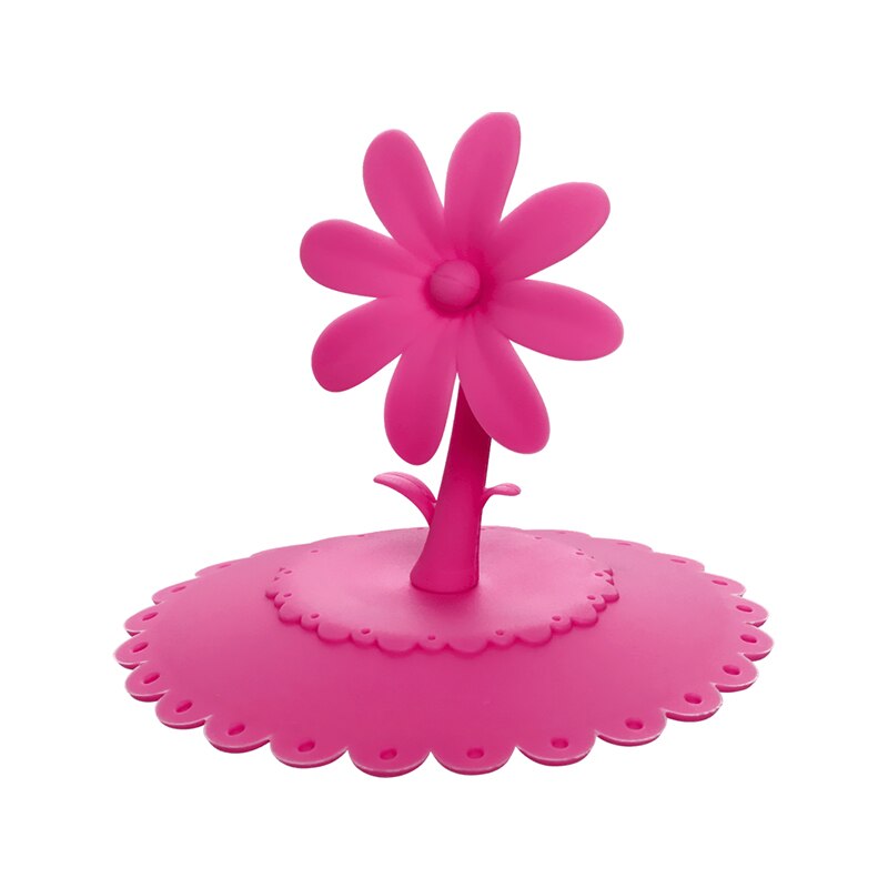 Me.fam 1 stuks schattige 3d kanten bloemen zonnebloem siliconen beker deksel 10.5 cm afdichting stofdichte hoes voor glazen keramische plastic mok: Roos 1 stuks