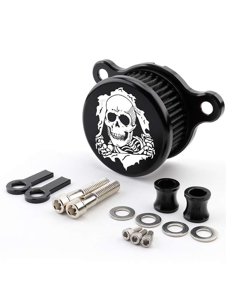 Système d'admission de filtre à Air de crâne de moto pour Harley Sportster XL883 XL1200 Iron 883 quarante-Eghit soixante-deux Nightster: Gris foncé