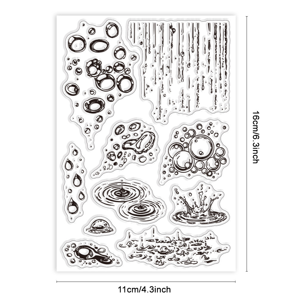 Regndroppsstämpel genomskinlig stämpel för scrapbooking transparent silikongummi gör-det-själv fotoalbumdekor