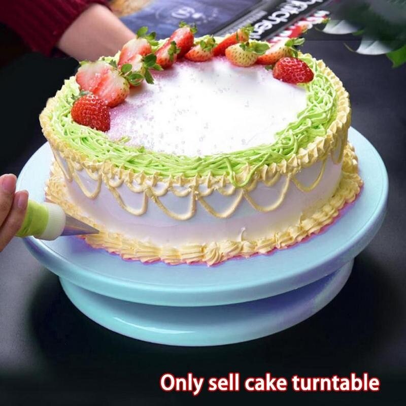 Rotating Anti-skid Round Plastic Cake Plate Turntable Diy Rotary Cake Cake Tool Stand Decorating Baking Kitchen Table F3A8