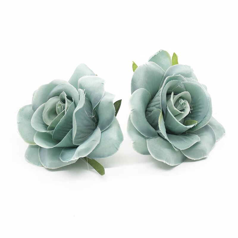 6pcs 7cm Artificial rose heads for Home decoration accessories Flower arrangement Diy Headwear Indoor furnishings Wedding brooch: 9