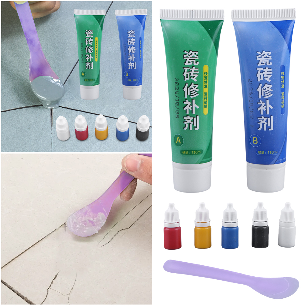 Tile Repair Kit Marble Repair Kit Tile Stone Crack Repair Kit Ceramic Tile Repair Paste for Cracks Holes Chips Scratches Dents