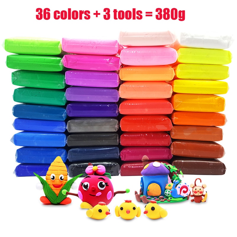 24/36 farben Licht Ton Luft Trocknen Polymer Plastilin Modellierung Ton Super Licht DIY Weiche Kreative Handgum Pädagogisches Ton Spielzeug