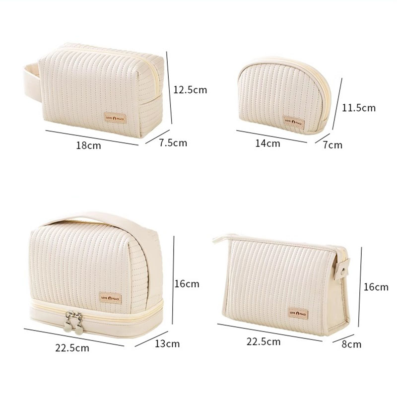 Stor makeup-pung, kosmetiktasker til kvinder, makeup-organisator, bærbar skønhedsetui, rejsetaske, toilettaske