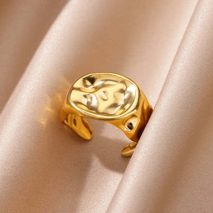 Onregelmatige Ringen Voor Vrouwen Goud Kleur Rvs Geometrische Ring Mode Eenvoudige Party Kerstfeest Sieraden Femme